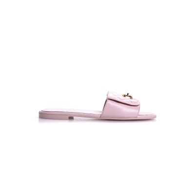 CHANEL LAMBSKIN QUILTED TURNLOCK FLAT MULES 1669317